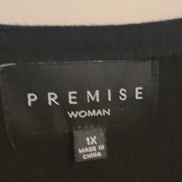 Premise Woman | Women's Black Ribbed Off the Shoulder Sweater (Size 1X) - Picture 2 of 11